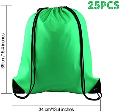 Kuuqa 25pcs Backpack Green Drawstring Backpack Bacs Backpack String Backpack Gym Backpack para viajar de esporte de ginástica