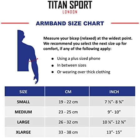 Titan Sport Cell Phone Holder for Running - Bandas de braços universais para caminhada/treino/academia, banda de tira de manga