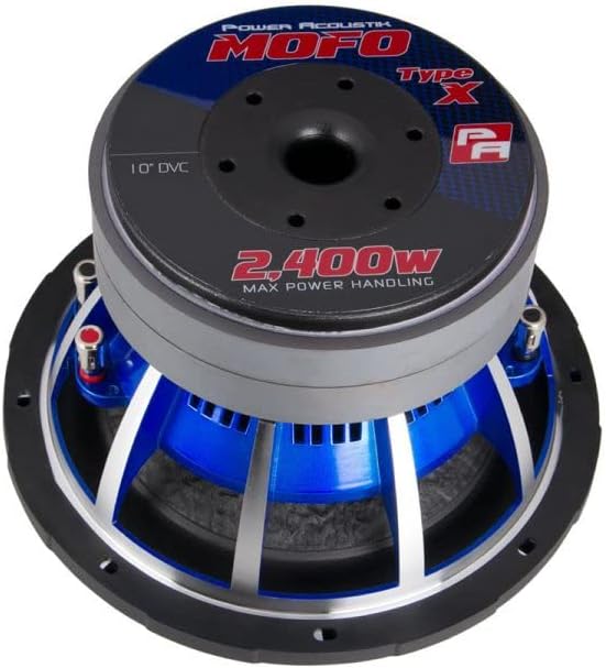 Power acoustik mofo-124x mofo 12 polegadas duplo 4-OHM VC 2700 Watt Pro subwoofer, preto