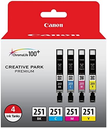 Canon CLI-251 BK/C/M/Y/GY 5 Color Value Pack & CLI-251 BK/CMY 4PK Compatible to MG6320, iP7220, MG5420, MX922, MG7120,