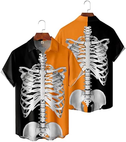 Men Graphic Tee Shirt Tops Novelty Print Short Sheeve Halloween Pumpkin Summer Bowling Shirts Big and Alto#01