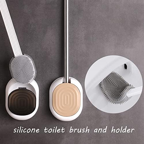 Brush e suporte do vaso sanitário e suporte do banheiro e suporte, montado na parede, escova de limpeza do vaso sanitário,