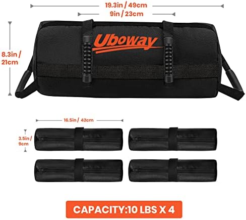 O treino de Uboway lida com fitness sbag de areia: equipamento ajustável peso de força pesada para saco de areia para academia