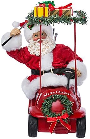 Kurt S. Adler Kurt Adler 11,25 polegadas Fabriché Santa Driving Golf Cart