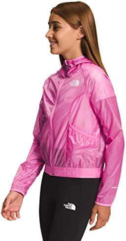 O North Face Girls 'Never Stop Capuz Wind Jacket, super rosa, grande