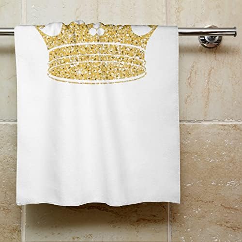 Toalhas de mão de coroa dourada de rosto e pano de lavagem corporal panos macios com fofos estampados para banheiro hotel