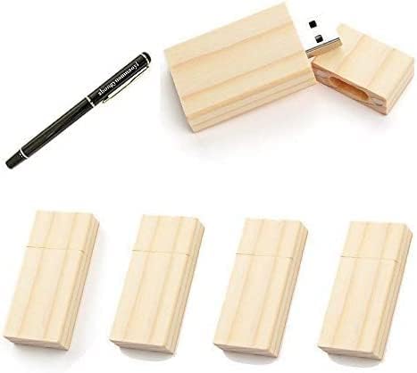 5 pacote de madeira retângulo 2.0/3.0 usb flash aciona USB Memória de disco grudar com madeira