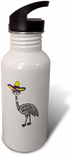 3drose engraçado câmera legal porco pássaro emu vestindo Sombrero Hat Cartoon - Garrafas de água