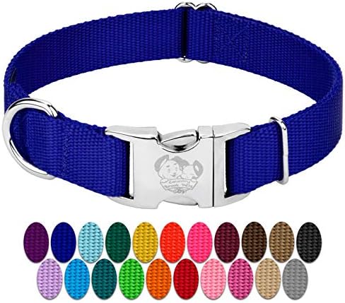 Country Brook Design - Vibrant 30+ Color Seleção - colar de cachorro de nylon premium com fivela de metal