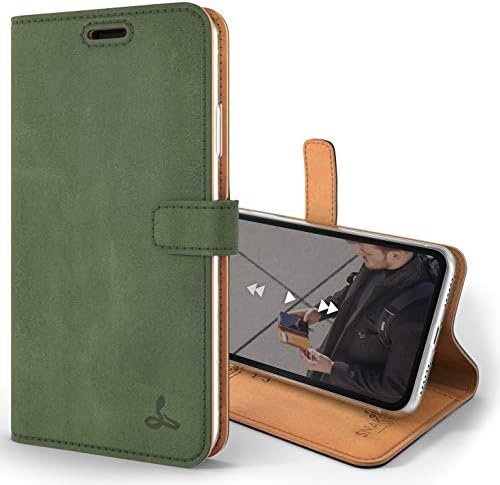Snakehive iPhone XR Wallet vintage || Caixa de telefone da carteira de couro genuína || Couro real com visualização e suporte