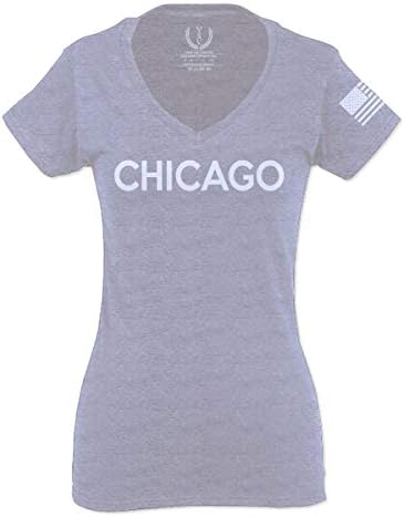 City of Chicago Classic Design Illinois for Women V Camiseta de pescoço