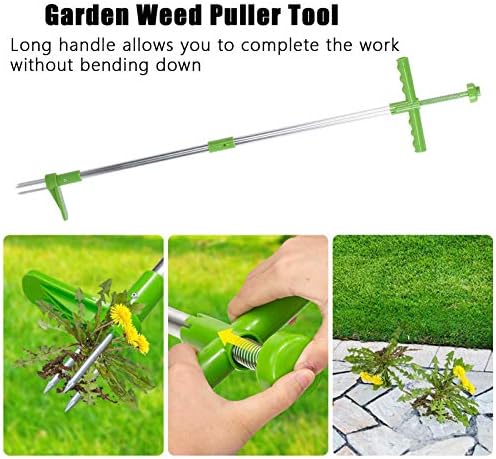 Ferramenta Fafeicy Weed Puller, ABS + Aço inoxidável jardim de jardim de pátio ao ar livre Removedor de raízes de plantas de planta