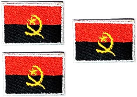 Mini Angola National Flag Set. Bandeira de ferro tático em patch country Angola Bandeira Aplique Motificação de Roupas Decorativas