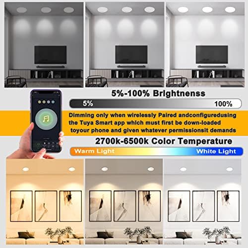 Aijia Iluminação Smart Robled de 6 polegadas, 13W LED LED RGB RGB Controlável LED ROLAFIM