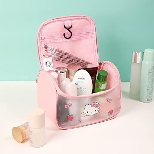 Bolsa de cosméticos grandes e beleza maquiava bolsa de viagem de bolsa de higiene pessoal transparente para mulheres e meninas