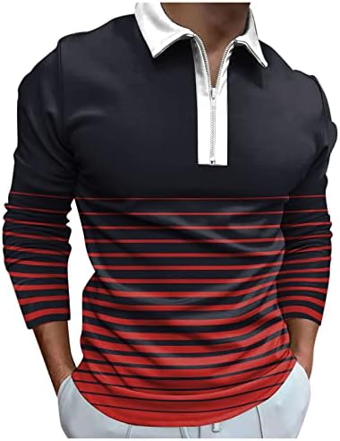 Zíper tático masculino henry colar sweatshirt listrado impressão causal camisas de manga comprida pulôver atléticas de streetwear