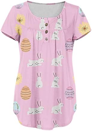 Camisas de Páscoa para mulheres camisa gráfica de coelho