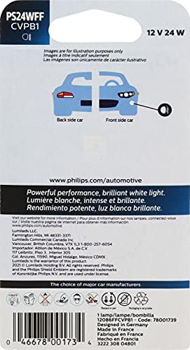 Philips Automotive Iluminação PS24W Crystalvision Atualize a lâmpada do farol, pacote de 1