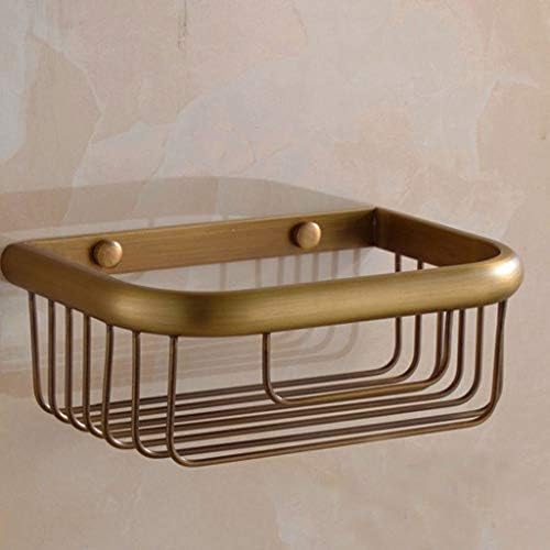 Uxzdx cobre antigo quadrado rack banheiro suporte de tecido de ouro preto ouro camada única líquido azul cesta de cobre banheiro pingente