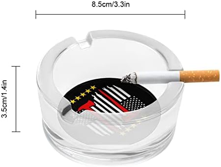 American Flag Star Glass Ashtray Round Cigarettes Cinzel Caso de bandeja de cinzas para decoração interna do escritório em casa