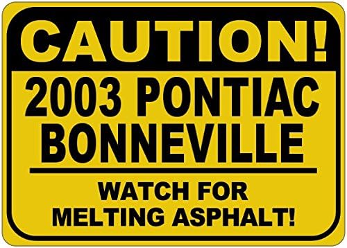 2003 03 Pontiac Bonneville Cuidado Sinal de asfalto - 12 x 18 polegadas