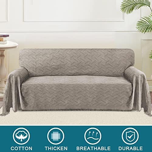 Capa de sofá de algodão tampa de areia protetora sofá tampa de arremesso para sofás laváveis ​​sofá seccional tampas de sofá para cães apresentam tecido geométrico jacquard de tecido geométrico