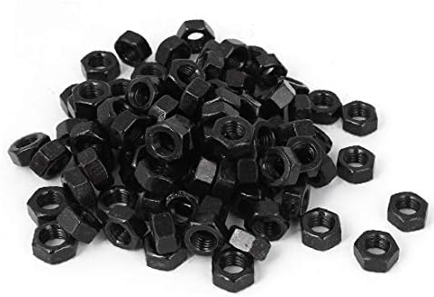 X-Dree M8 Aço Carbono grau 8 hexágono hexáticos preto 100pcs (tuercagonal hexagonal de graduação 8 de acero al carbono m8 negro