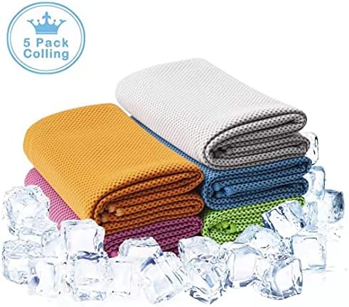 Jzmzrj 5packs Toalhas de resfriamento, toalha de gelo, toalhas de ioga, toalha de treino Fique fresca para ioga, toalha fresca,