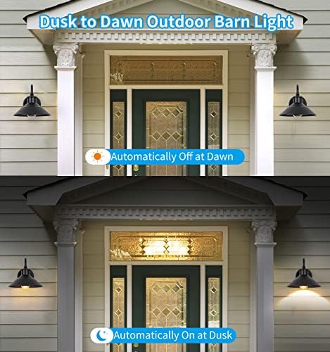 Joesa Dusk to Dawn Classic Classic Outdoor Barn Lighttle, luzes à prova d'água ao ar livre e luzes de pescoço resistentes à