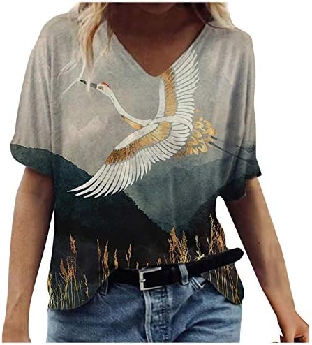 Camisetas de grande porte para mulheres para mulheres moda de manga curta camisas de compressão soltas, mulheres longas