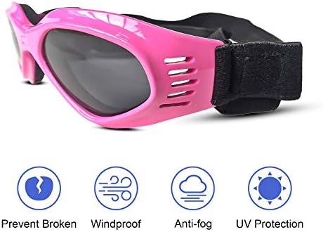 Óculos de sol para cães de cães Pedomus Pequena alça ajustável para óculos de sol UV Proteção à prova d'água para cães