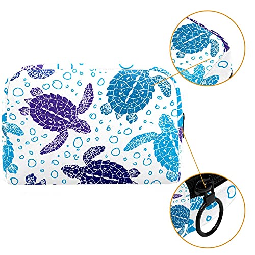Bolsa de higiene pessoal Bolsa de lavagem organizadora de maquiagem de viagem com zíper Tartaruga de tartaruga marinha Cartoon Animal