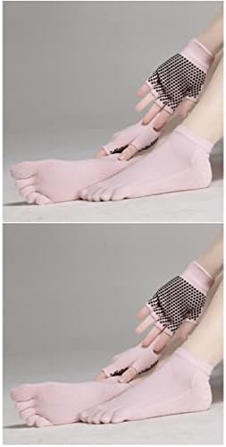Soimiss 2pcs rosa luvas não silicone com meias ioga de aderência e