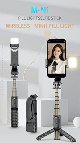 Bluetooth Selfie Stick preenche o telefone sem fio sem fio Tripé e resistente para iPhone Android Streaming selfie