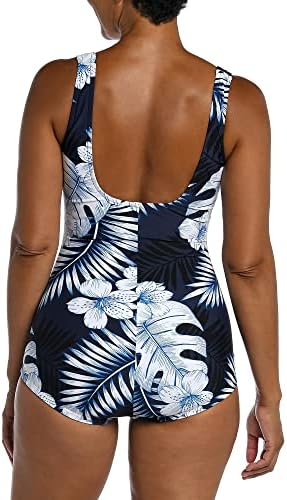 Maxine of Hollywood Women's Standard Shirred Front Girl Leg One Piece Swimsuit