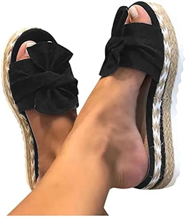 Sandálias de verão aayomet para mulheres, sandálias Plataforma feminina sandálias Bowknot Decorte Slippers Casual Casual Slip