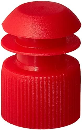 Globe Scientific 116152R Tampa de plugue de flange de polietileno para tubos de teste, tamanho de 16 mm, vermelho