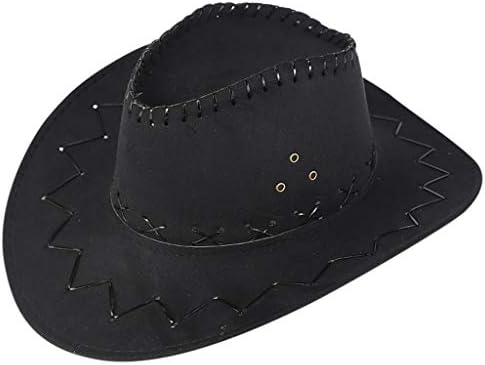 Chapéu de cowboy adulto para homens e mulheres Fedora Festas Ocidentais de Brim Hat Wide, acessório de fantasia de cowboy