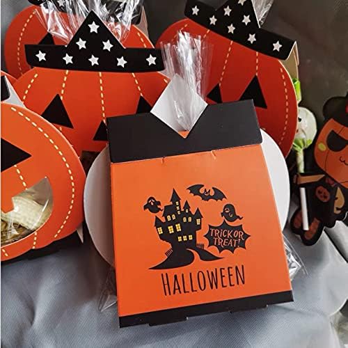 Halloween Paper Candy Bag Pumpkin Halloween Treat Bags Snacks Sacos de doces de Halloween Bolfane Goodie Bag for Kids Halloween