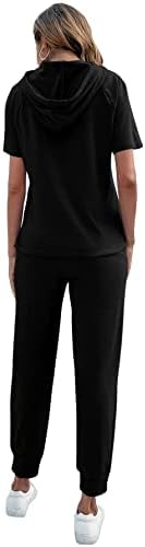 Sweatyrocks roupas de 2 peças femininas com manga curta camiseta com camiseta com calça de moletom