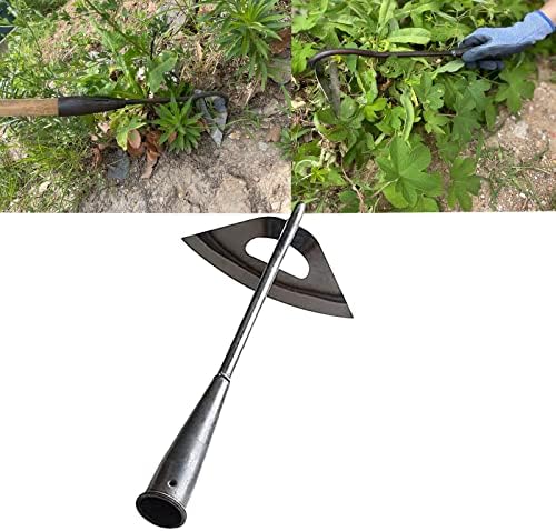 Ferramenta de jardim de enxada oca, ferramenta de jardim de enxada endurecida em aço, enxada de jardim para ervas