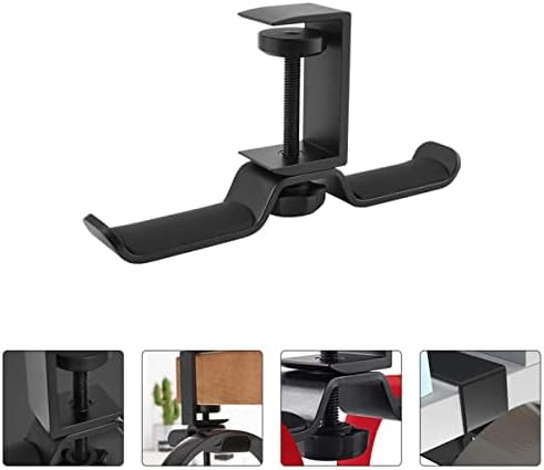 Anguely 2pcs se encaixam no armazenamento com exibição de mesa de mesa de mesa de trabalho de mesa de trabalho universal design preto all gaming stand gancho dupla portador de alumínio