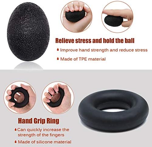 Resistência ajustável ao punho fortalece, exercícios de espremedor de mão de 6 embalagem, garra de mão ajustável, maca de dedos, bola