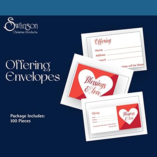 Envelopes de oferta da igreja - envelopes de caixa para dízimos e ofertas - Bênçãos e amor - pacote de 100 - produtos