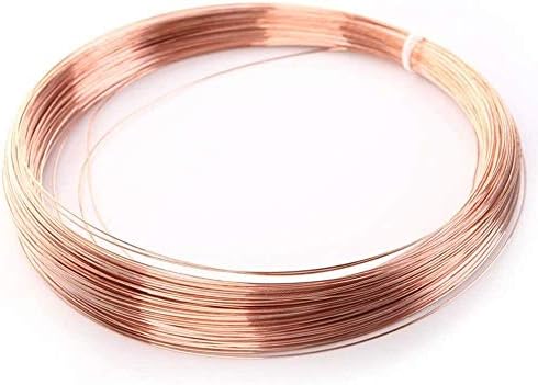 Nianxinn Fio de cobre de cobre Fio de cobre puro Cu Bobina Rololar Fio vazio para fios de fios DIY artesanal, comprimento: Fio de jóias de 5000 mm