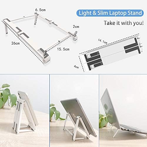 Suporte de ondas de caixa e montagem compatível com o Lenovo ThinkBook 13s - Pocket Aluminium Stand 3 -em -1, portátil