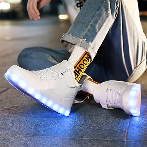 Crianças iluminam sapatos LED Sapatos para meninos garotas cobrando treinadores piscando tênis de top high top