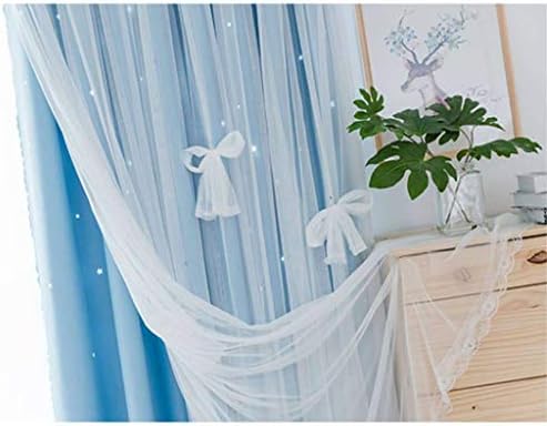 Cortina de camada dupla ilmf, mistura de janela de voz pura combina com cortinas de sala de sombreamento ótima para meninas quarto