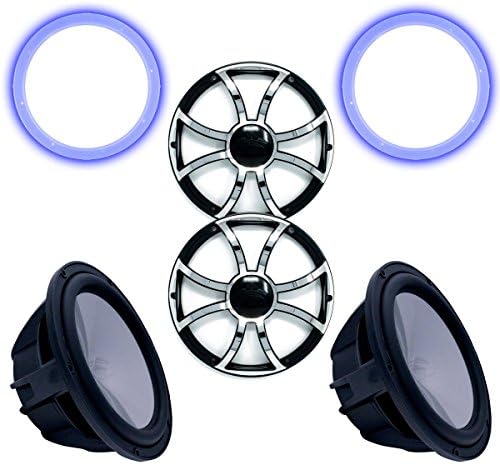 Sons molhados dois subwoofers, grades e rgb de RGB - subwoofers e grades pretas com inserções de aço - 4 ohm