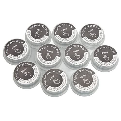 10pcs Pressione lenços manuais, toalha descartável compactada, tecido molhado comprimido individual portátil, mini comprimidos de toalha